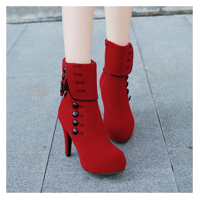 GENERICO Altas De Mujer Botas Zapatos Rojos De Moda. | falabella.com