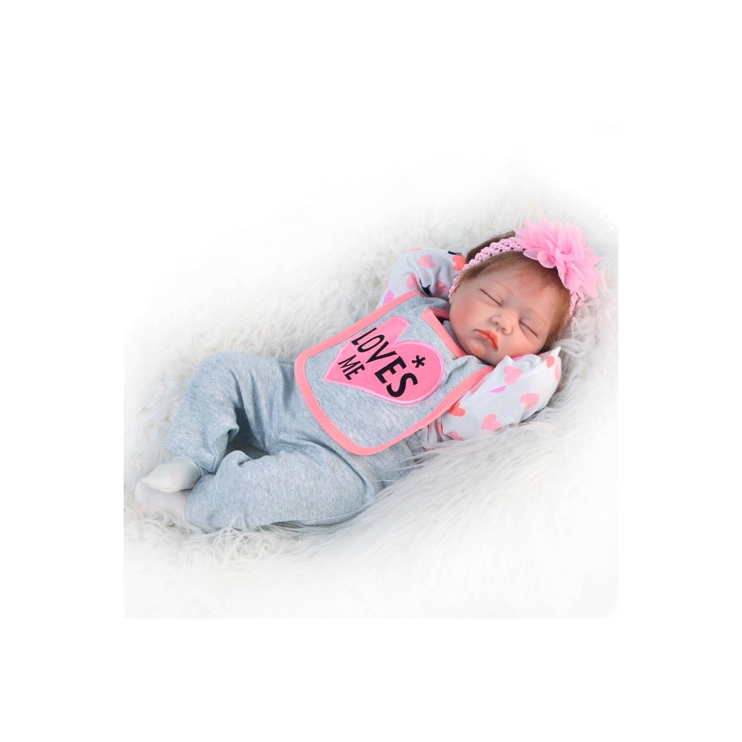 TIOZONEY Muñeca Reborn silicona suave 55cm durmiendo realista niña princes  WOW.