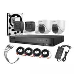 HIKVISION - Kit 4 Camaras Profesional Hikvision Fhd 1080p Lite Dd 500gb