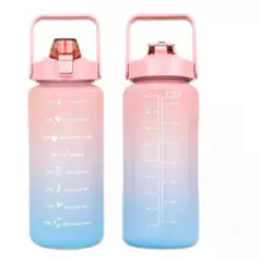 ESHOPANGIE - Botella De Agua Motivacional Gran Capacidad 2ltrs Rosa /  celeste