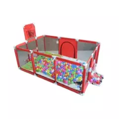 FIGLIO - Corral Seguridad Bebe Rojo Infantil 180x120 cm. Aro Basket