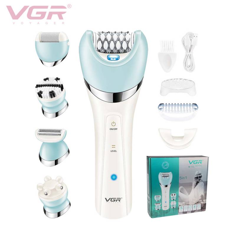 GENERICO VGR 5EN1 Depiladora eléctrica para el cabello para mujer-Blanco