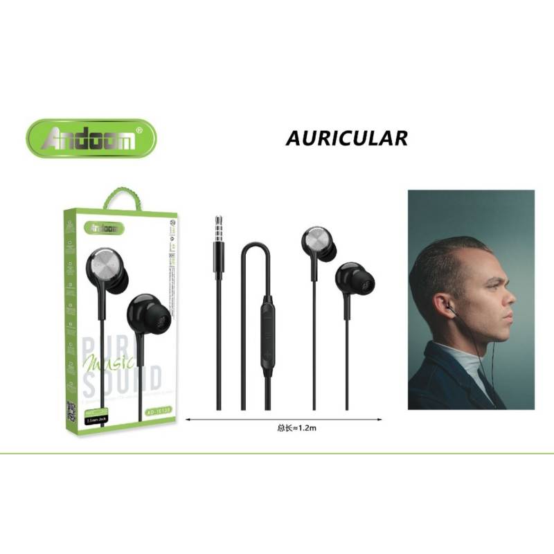 Auricular JACK 3,5mm estéreo negro