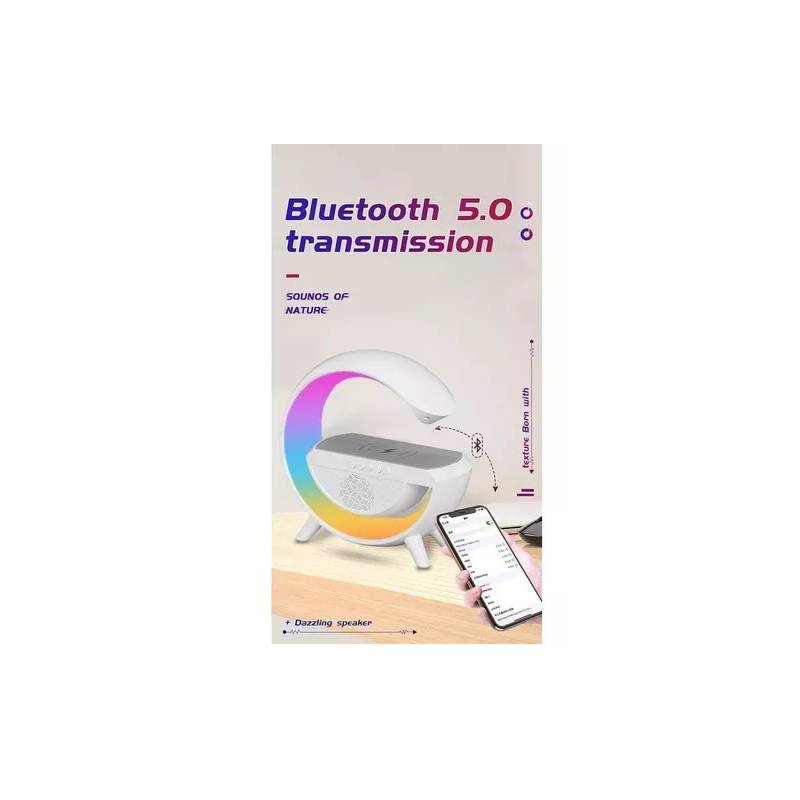 Lampara de Mesa con Carga Inalámbrica, Parlante Bluetooth CR02 – cronomatic