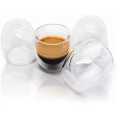 OFERTABKN - Set 4 Tazas Espresso Doble Pared 250ml Frio, Caliente
