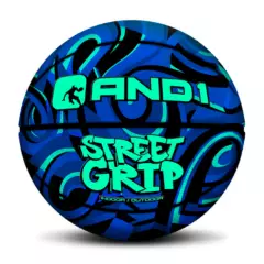 AND1 - Balón de cuero And1 Street Grip Basketball Azul