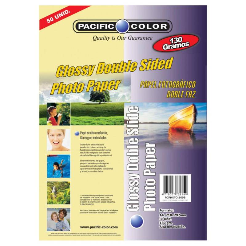 Pacific Color Papel Glossy Fotografico Doble Faz 130gr 50 Hojas A4 6218