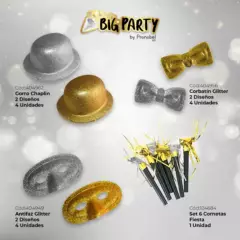 BIG PARTY - Pack Fiesta 18 Piezas Dorado/Plateado Big Party