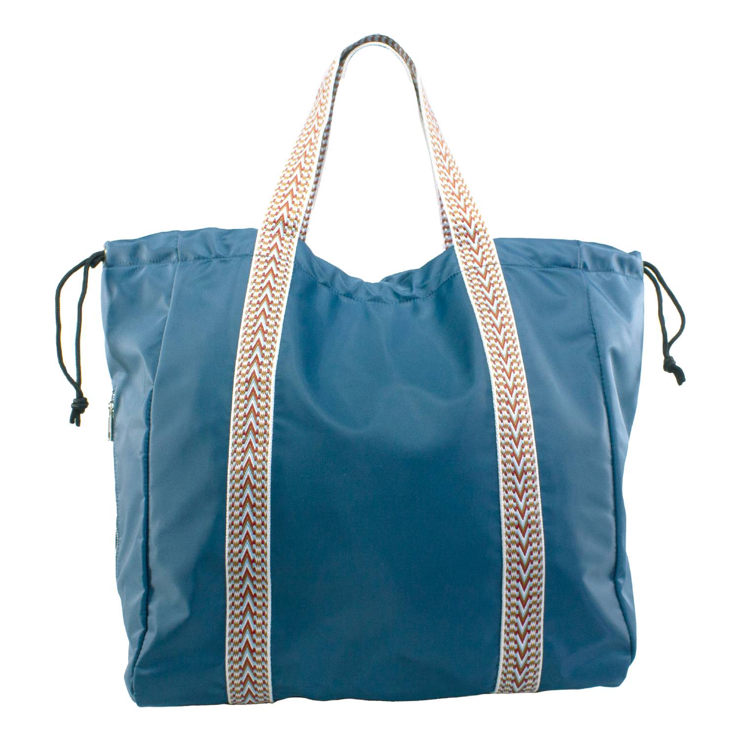 Bolso plegable celeste de viaje con bolsillo - Tienda Bianca