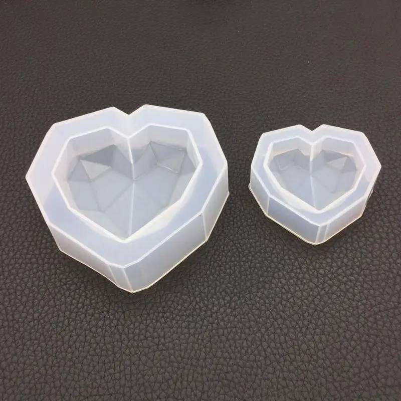 Molde de silicón corazón 3D diamante geométrico – chezmarblan