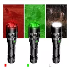 GENERICO - Linterna LED para caza luz roja verde y blanca