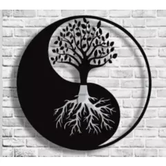 GENERICO - Cuadro Decorativo  de madera mdf yin yang