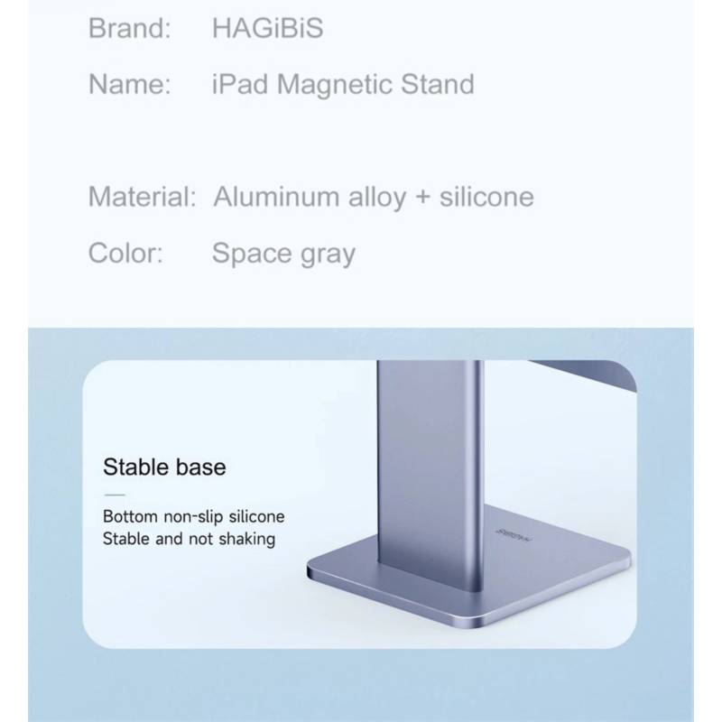 HAGIBIS Soporte Magnetico Aluminio 360 Ajustable Para iPad Pro 12.9