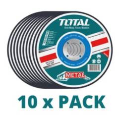 TOTAL TOOLS - Pack de 10 Discos de Corte Metal 115mm Total
