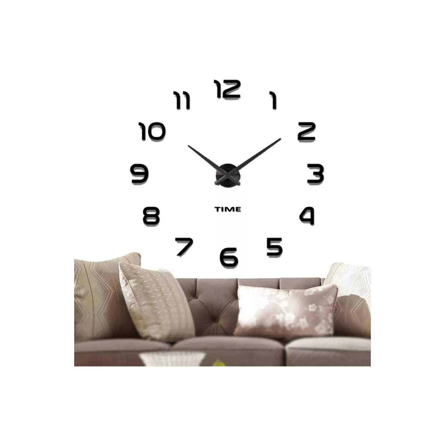 GENERICO Reloj De Pared Digital 3d Moderno Y Grande De 110cm Negro