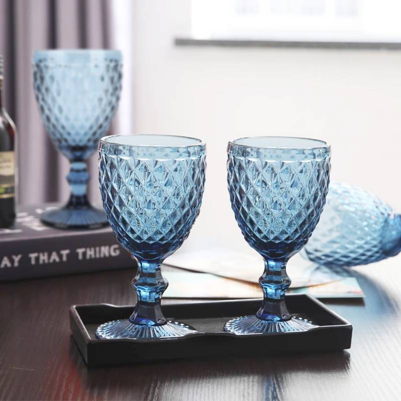 GENERICO Juego 6 Copas Cristal de Champán Vintage Elegante 180ML Azul