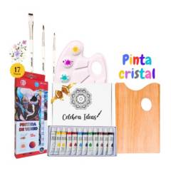 CELEBRA IDEAS - Kit de Arte pinturas para cristal Set de arte 17 pcs