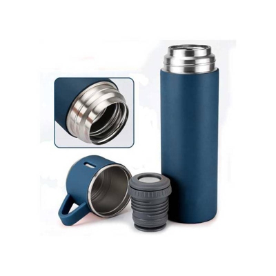 Set Termos Para Agua Caliente Termo Cafe 500ML + 2 Tazas AZUL