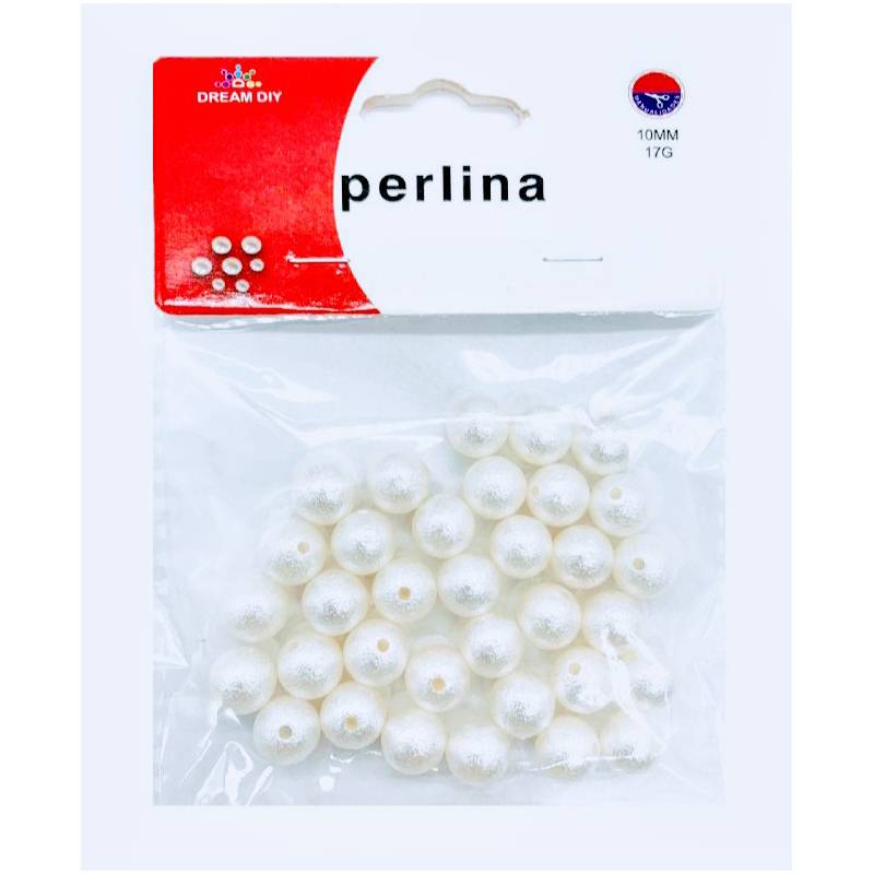 A Perlas de color blanco de 10mm para manualidades y bisutería