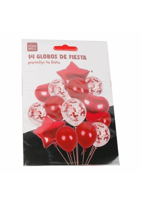 GENERICO Set 25 globos lisos Corazones Rojos