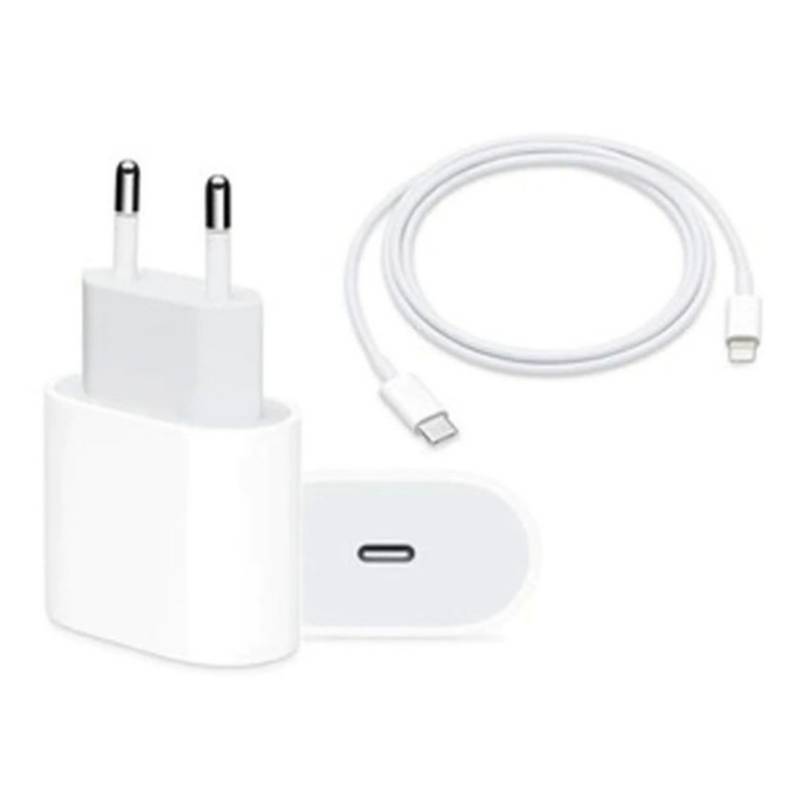 Cargador Apple de Carga Rápida USB C de 20W + Cable Lightning a USB C 1m -  Promart