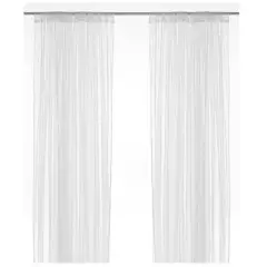 MASEL - Set cortina velo  pasa tubo 1.40x2.25 blanco