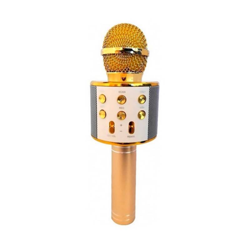 Micrófono Karaoke Bluetooth Inalambrico Parlante - Dorado