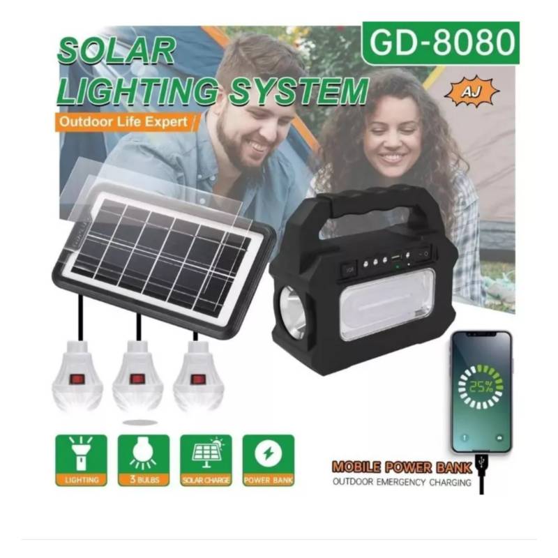 GENERICO Kit Solar Emergencia Camping 220v Ampolletas 36hrs W-15639 Welife