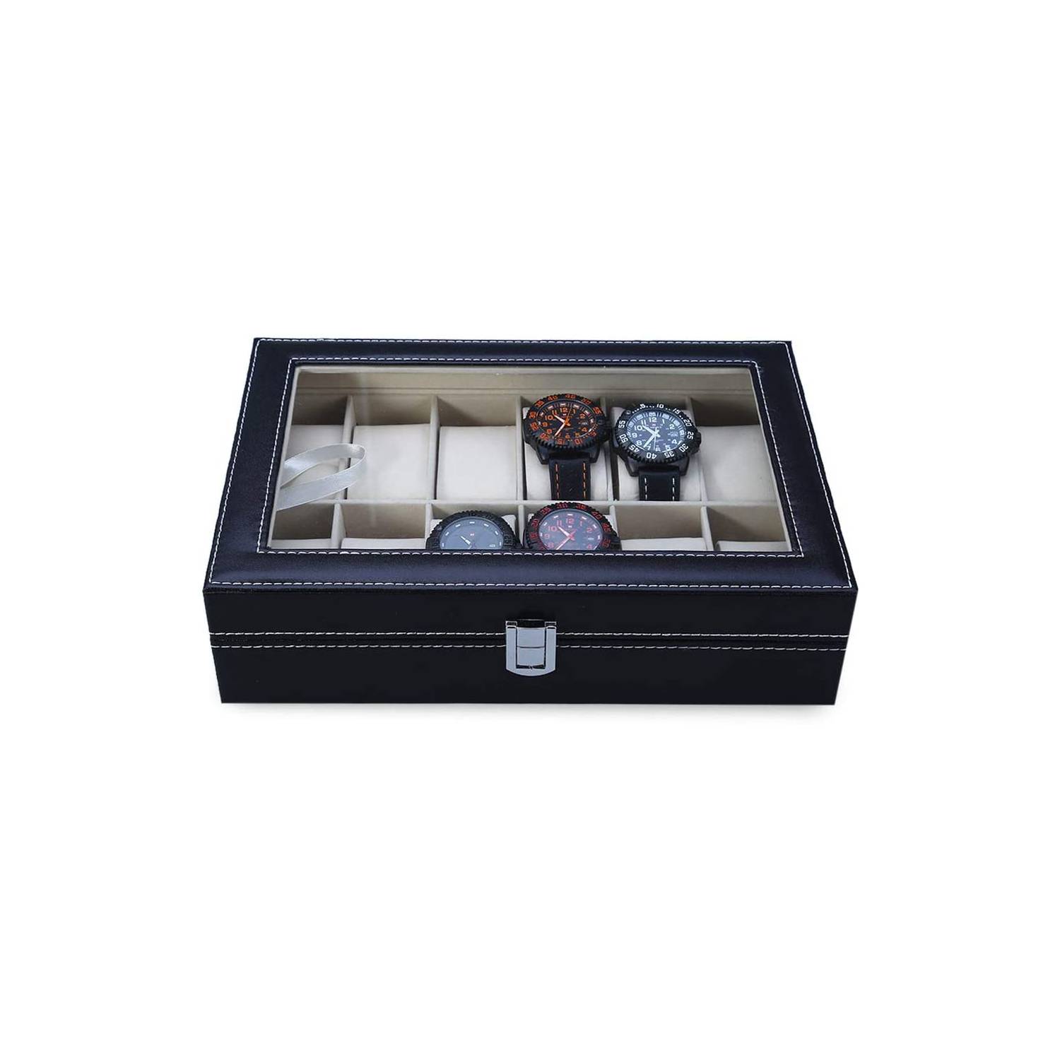 Feibrand - Caja Relojes, Estuche/Guarda Relojes, Hombre, para 12 Relojes,  Negro : : Moda
