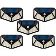 OFERTABKN - Pack 5 Lampara Solar 100 Led Exterior Sensor De Movimiento