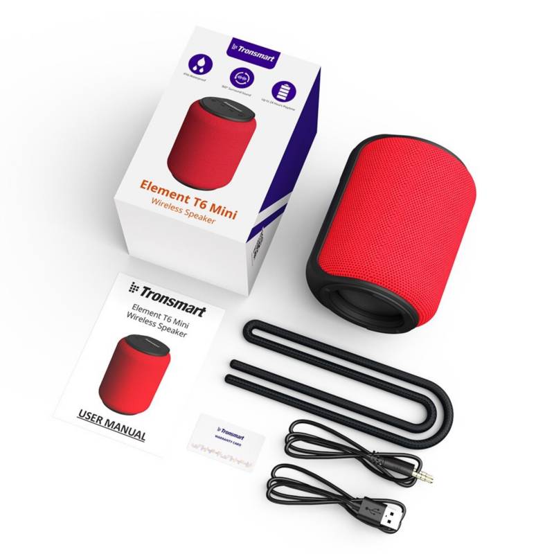TRONSMART Parlante Bluetooth 15W Tronsmart Element T6 Mini - Rojo ...