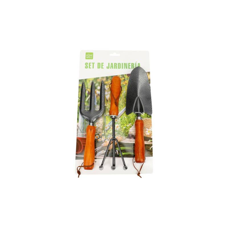 Set Herramientas Jardinería Pala Rastrillo Tridente (3u) – BIX