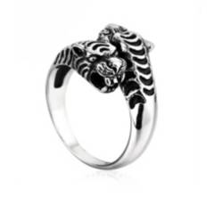 LOBOS - anillo de hombre doble tigre vikingo