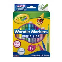 CRAYOLA - Lápices Marcadores Wonder Markers 12 plumones