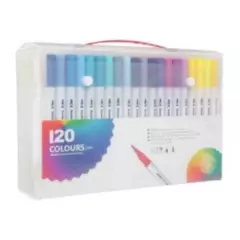 GENERICO - Maleta de 120 lápices de colores con doble punta.