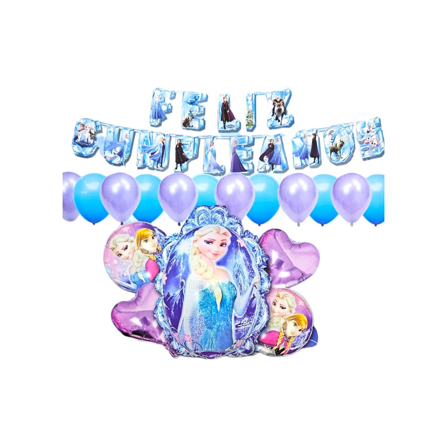 GENERICO Pack Decorativo para Cumpleaños Frozen Azul