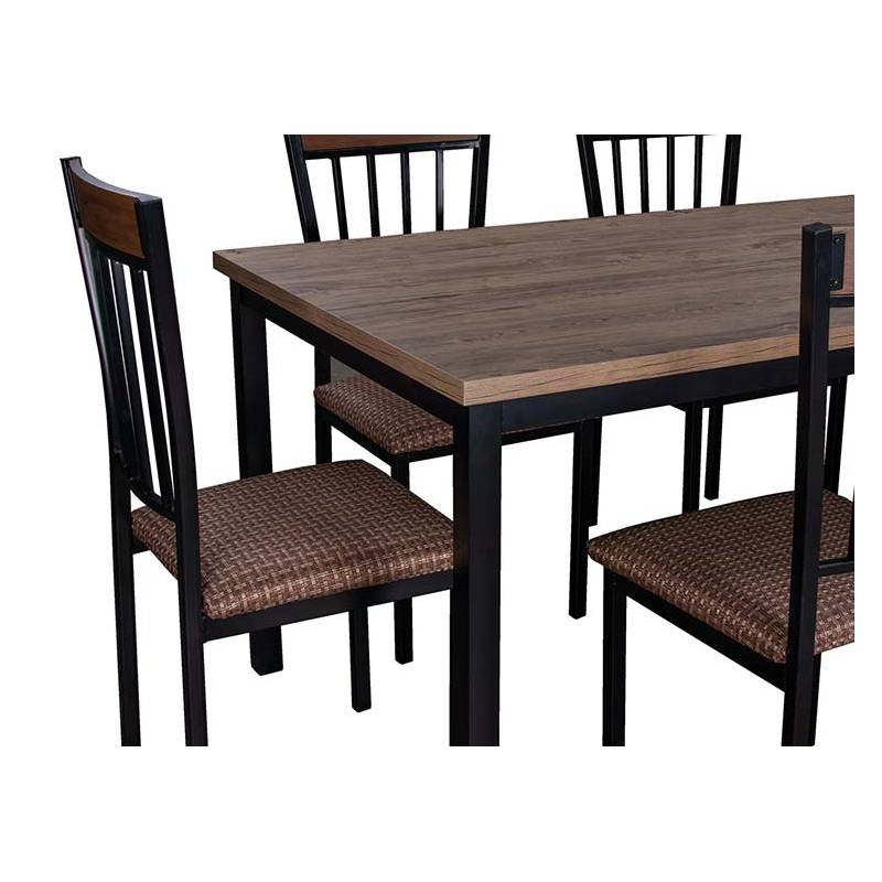 Mesa Comedor + 6 Sillas Madera Café — Daniels Chile