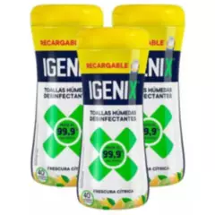 IGENIX - Toallas Húmedas Desinfectantes Igenix Refill Pack X3