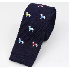 MERCADO CBF - Corbata Vintage Tejida Con Diseño de Perritos