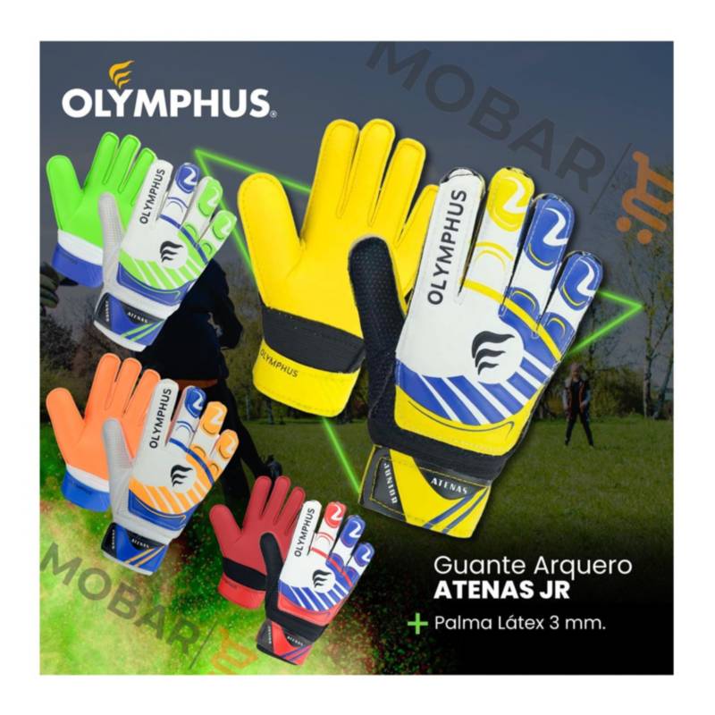 OLYMPHUS Guantes Arquero Futbol Con Ferula Para Niños Olymphus Rio Jr