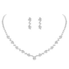 VATYERTY - Conjunto de pendientes de collar de diamante flash