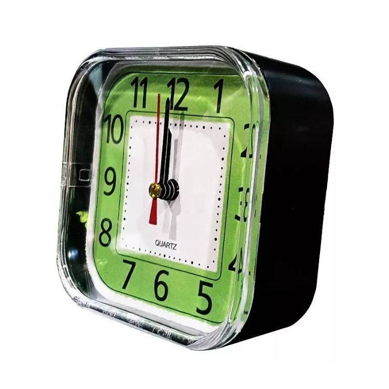 GENERICO - Reloj Despertador Cuadrado Dormitorio Casa Colores Alarma