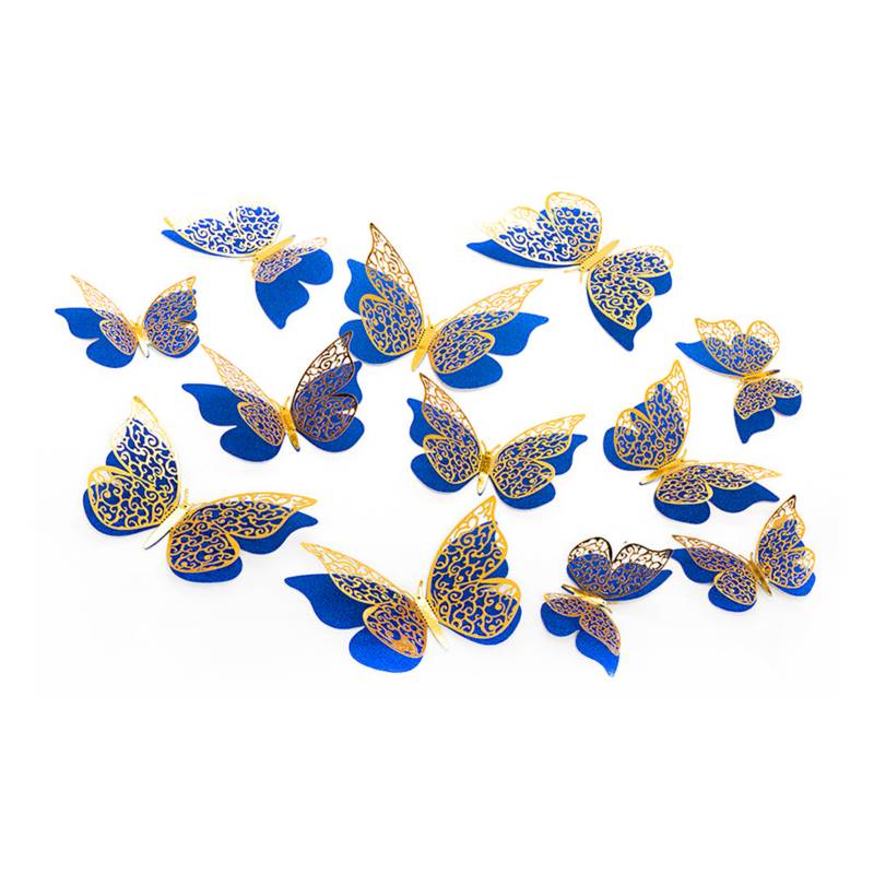 GENERICO Mariposas Decorativas 3d Color Azul 12 Unidades