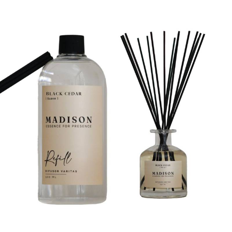 MADISON - Difusor Transparente 250 ml+Refil 500 Ml Black Cedar Madison