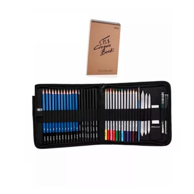 GENERICO Kit Dibujo 82 Piezas Profesional Estuche Lápices