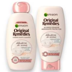 GARNIER - Pack Shampoo Y Acondicionador Delicatesse De Avena Original Remedies