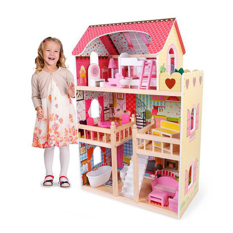 EDUFUN Casa grande de madera para muñeca