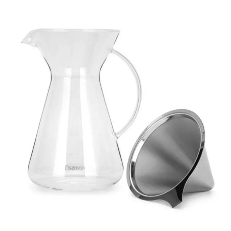 Cafetera Manual Pour Over 900ml Filtro De Acero Fissman