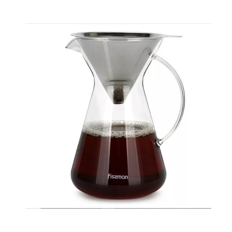 Cafetera Manual Pour Over 900ml Filtro De Acero Fissman