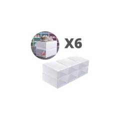 GENERAC - Pack 6 Organizador De Zapatos Caja Organizadora Transparent